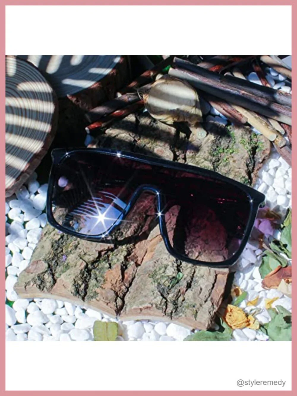 Oversized 70s Retro Flat Top Square Shield Sunglasses UV400 Unisex